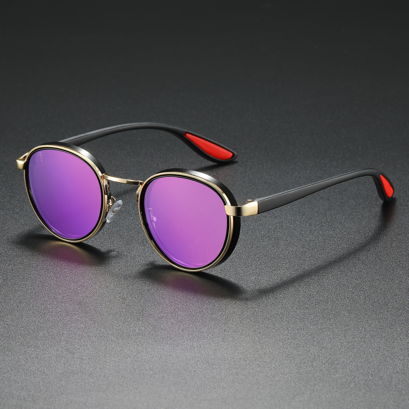 Street Fashion Photographers - Gafas de Sol Redondas Metálicas de