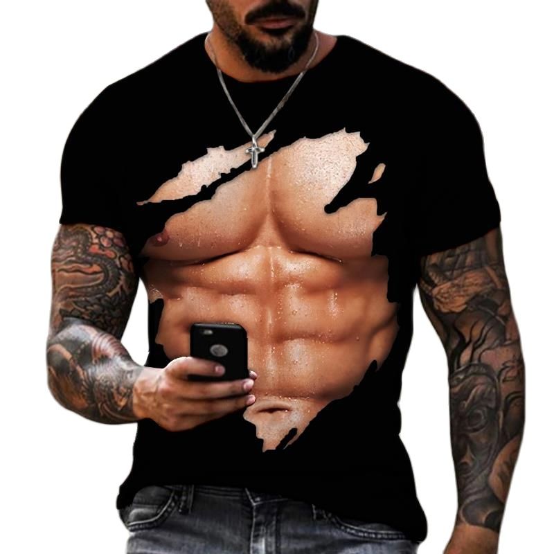 Street Fashion For Short Guys - Camiseta con estampado musculosa 3D para