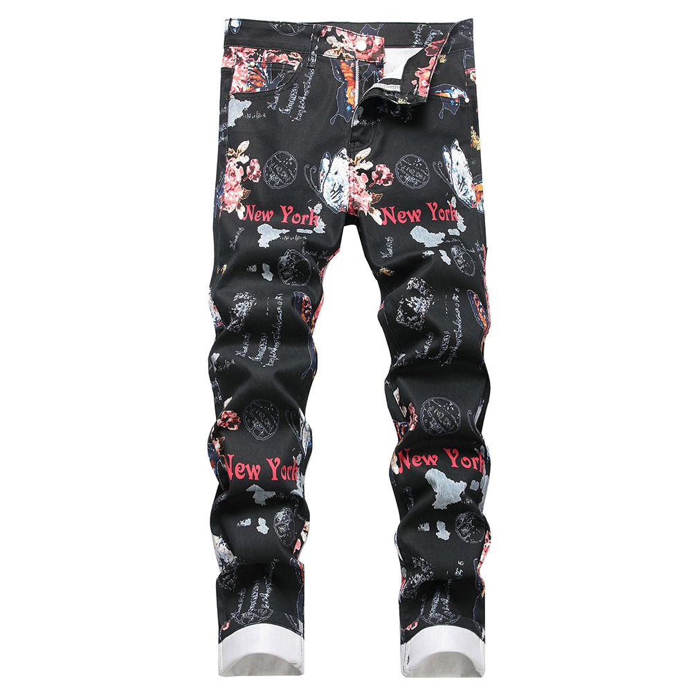 Street Fashion Of New York - Pantalones Vaqueros de Hombre con Estampado