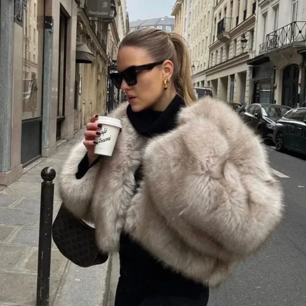Street Fashion Week - Chaqueta de piel sintética para mujer,