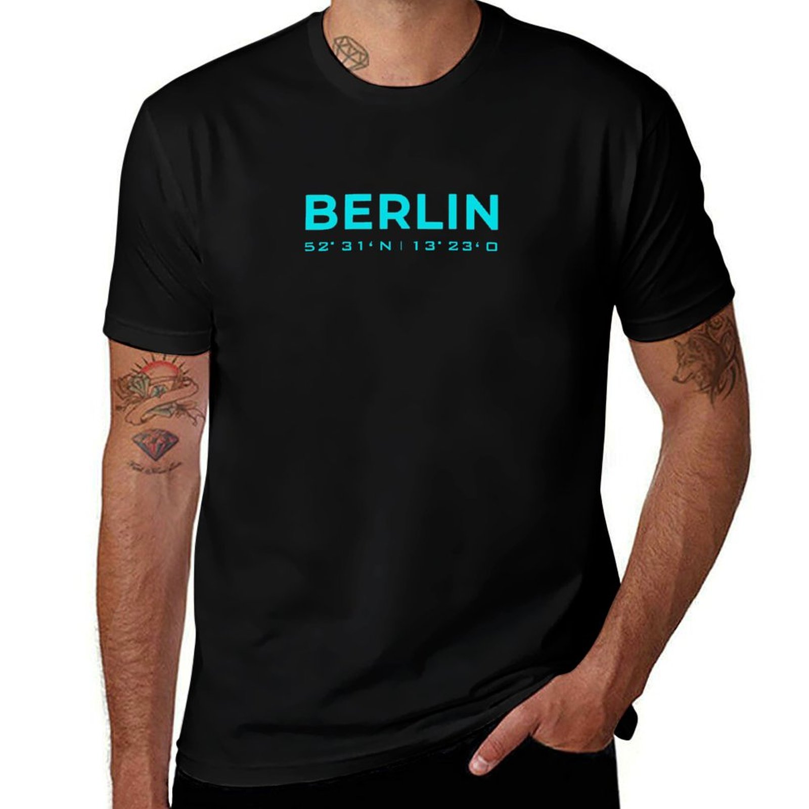 Street Fashion Berlin - Camiseta con diseño de coordenadas de