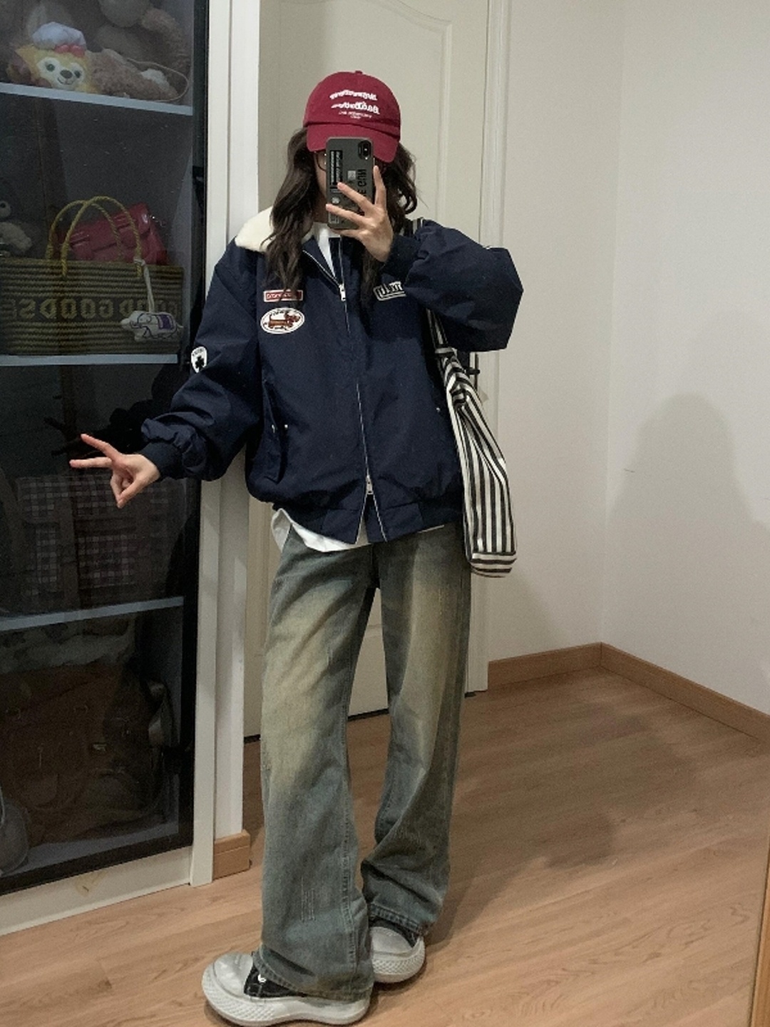 Street Fashion Look - Chaqueta de lana de cordero otoño