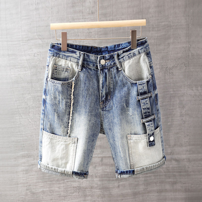 Street Fashion In Korea - Pantalones vaqueros cortos para hombre con
