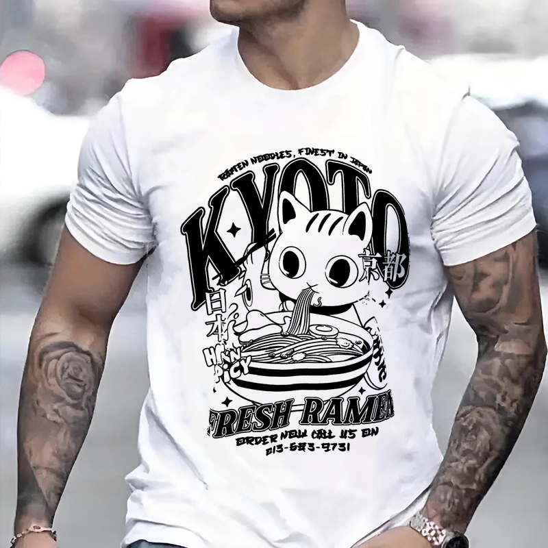 Camiseta con estampado de gato - Street Fashion Kyoto reseña y precio