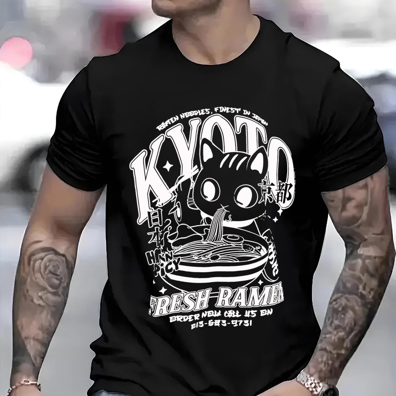 Camiseta con estampado de gato - Street Fashion Kyoto reseña y precio