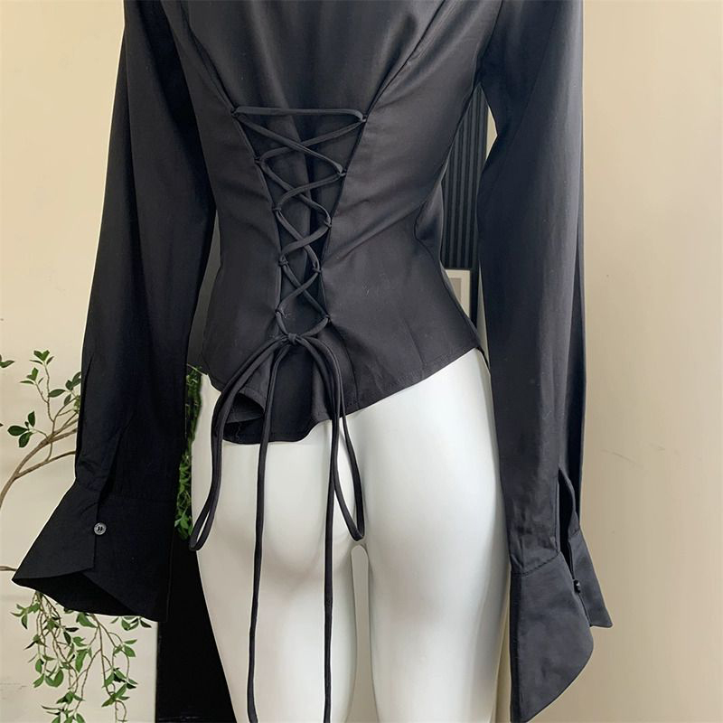 Gidyq-camisas de vendaje negro - Street Fashion In Korea reseña y precio