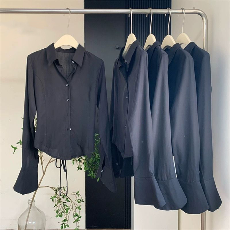 Gidyq-camisas de vendaje negro - Street Fashion In Korea reseña y precio
