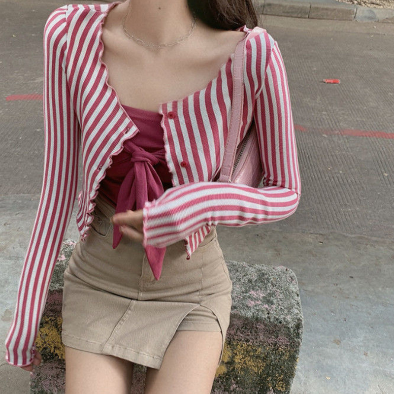 MEXZT-camisas a rayas Vintage  - Street Fashion In Korea reseña y precio