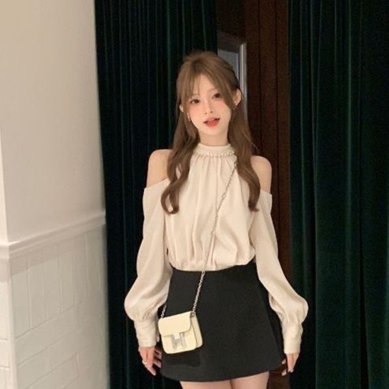 Blusas de manga larga con cuel - Street Fashion In Korea reseña y precio