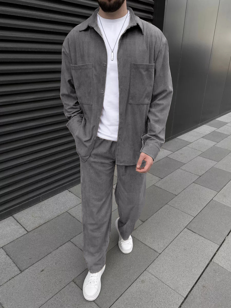 Conjunto de dos piezas de pana - Street Fashion Clothing reseña y precio