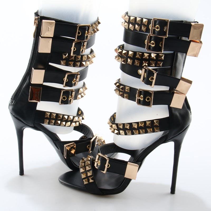 Sandalias de punta abierta con - Street Fashion Roma reseña y precio